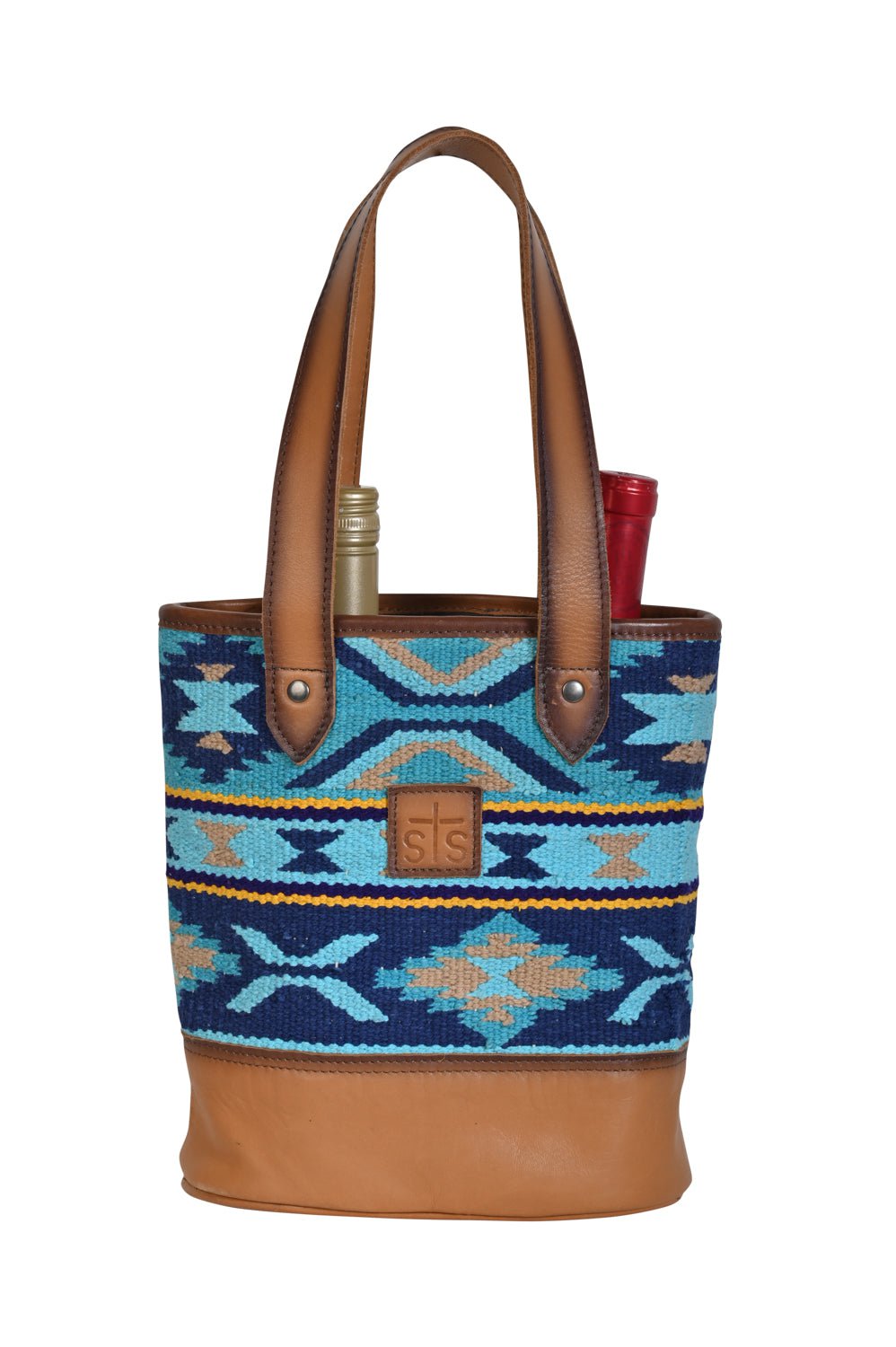 STS Ranchwear Womens Mojave Sky Double Wine Blue Leather Travel Tote B ...