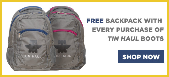 Free Backpack with Tin Haul boots purchase