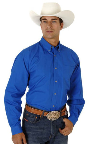 Roper Mens 100% Cotton L/S 1 Pkt Solid Poplin Button Western Shirt ...