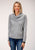 Roper Womens Grey Cotton Blend Comfy Cowl Neck Sweater