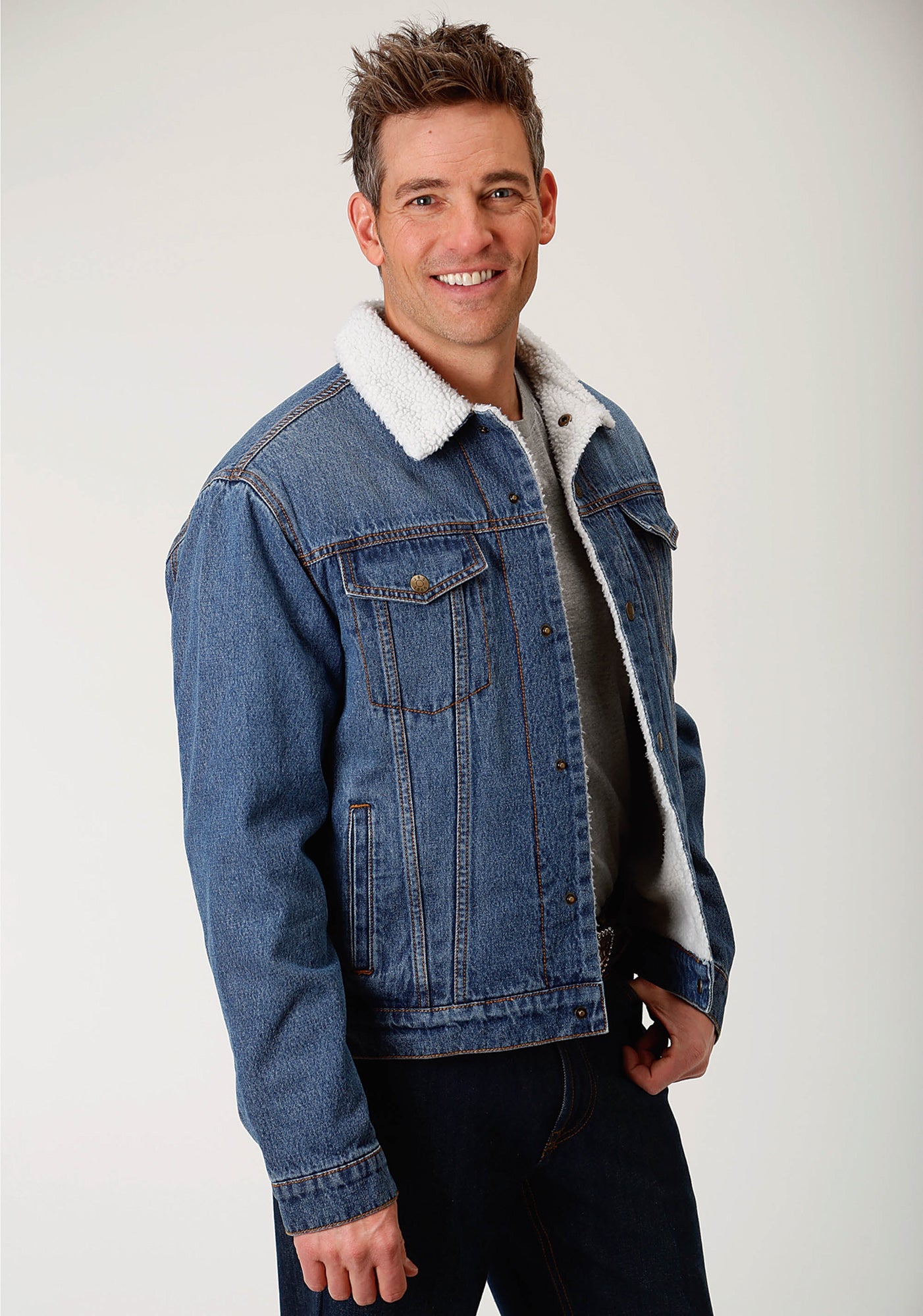 denim sherpa mens jacket