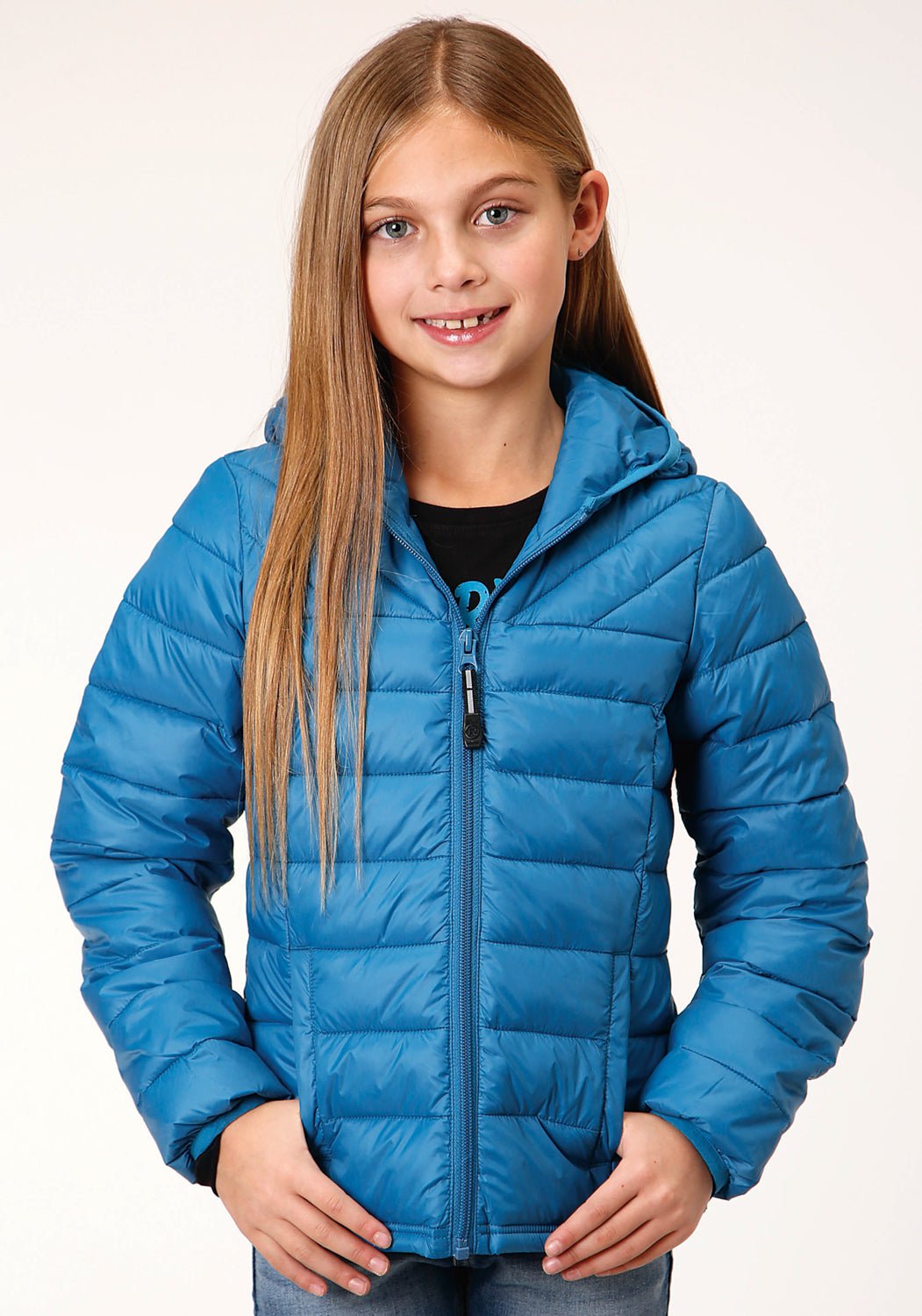 Roper Girls Kids Teal Blue Nylon Crushable Poly Filled Jacket – The ...