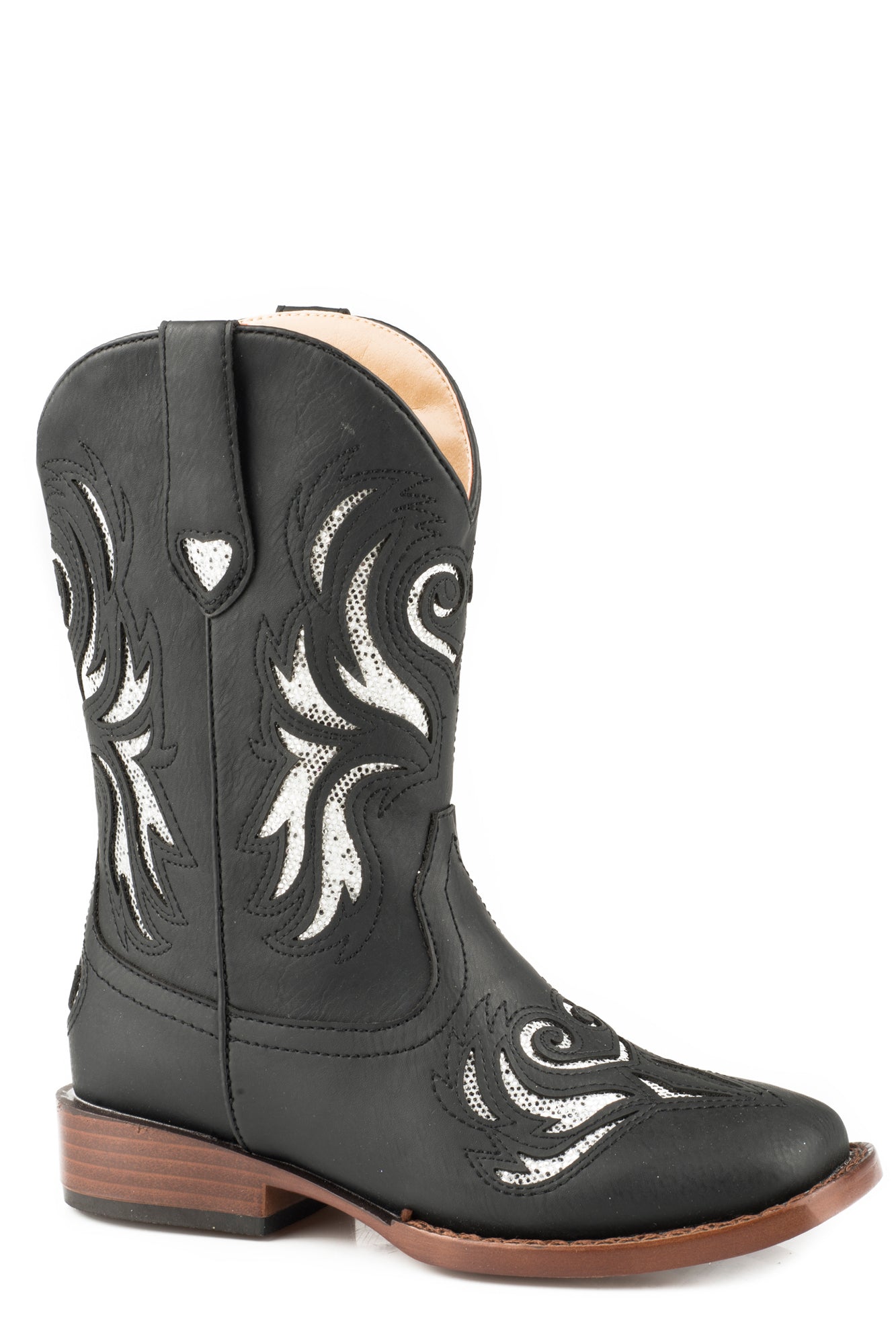 black glitter cowboy boots