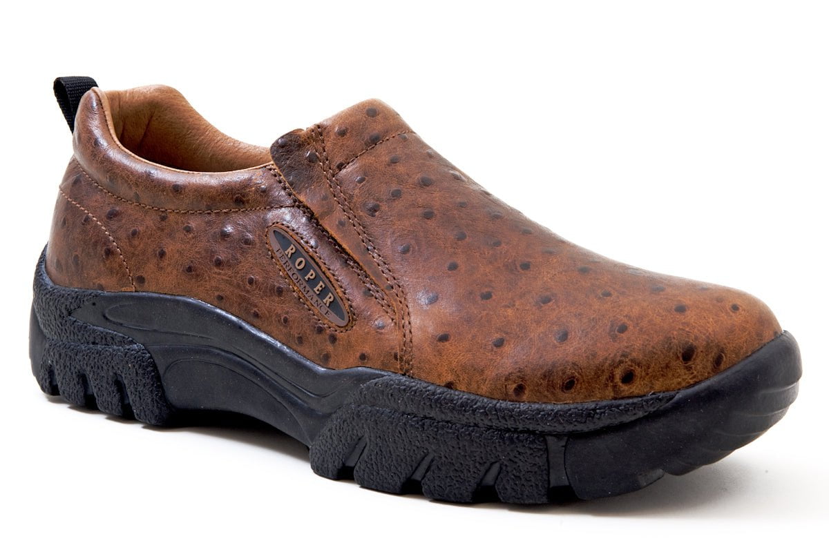 roper ostrich slip on shoes