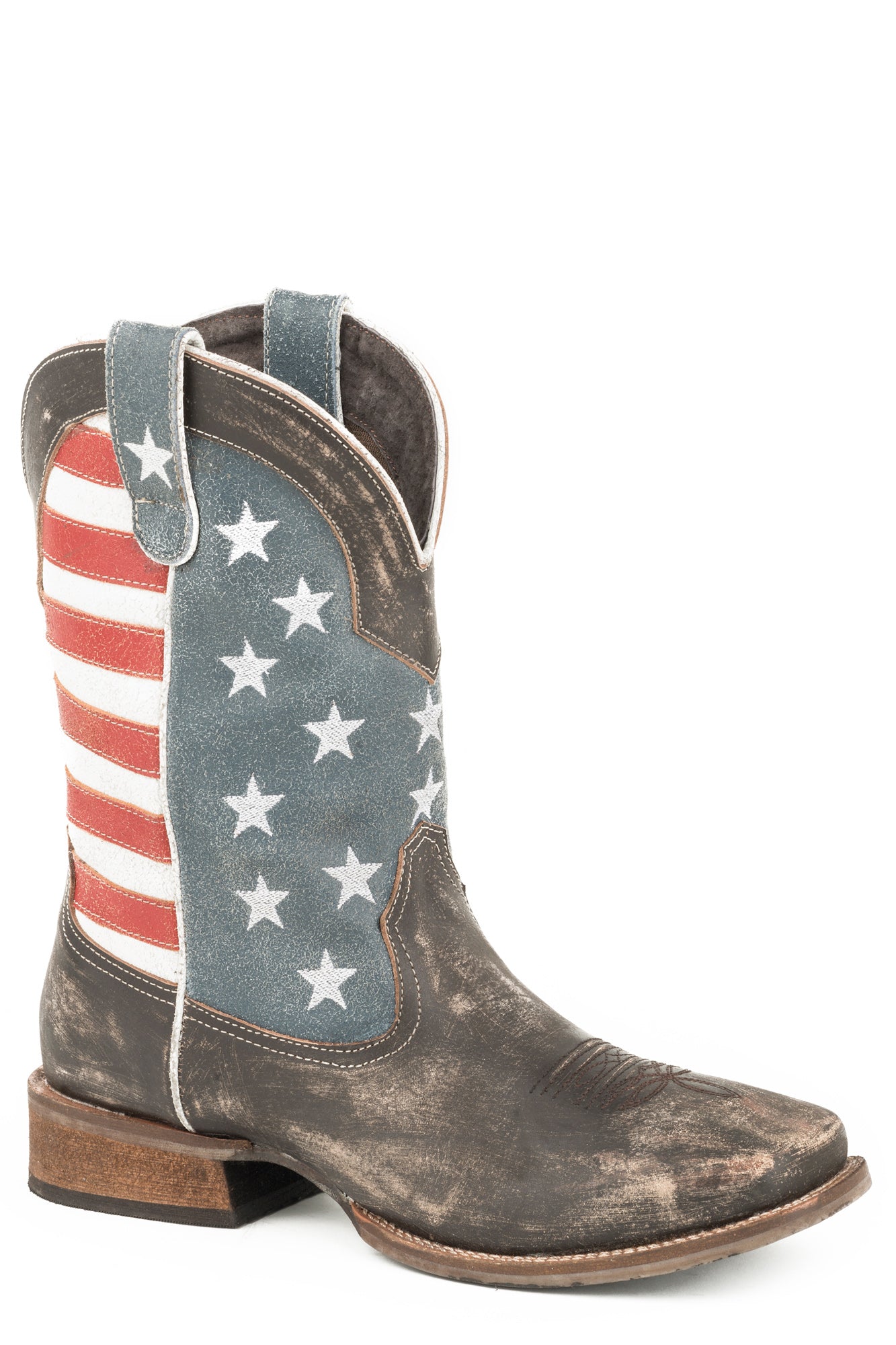 cowboy boots with flag