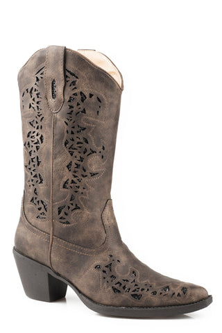 women's faux leather western boots