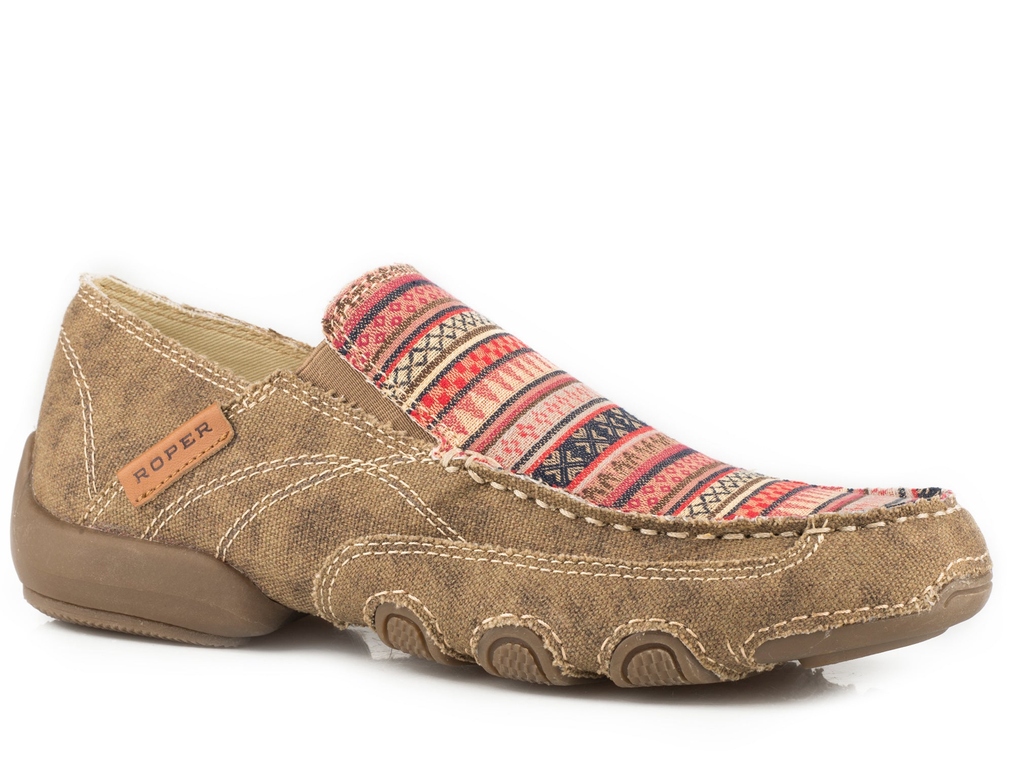 Roper SlipOn Womens Tan Canvas Waxy 