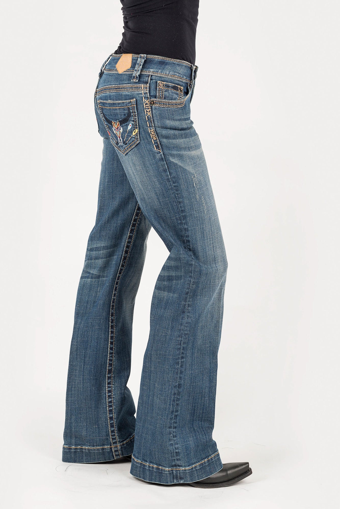 Tin Haul Womens Blue Cotton Blend Steerhead Deco Jeans – The Western ...