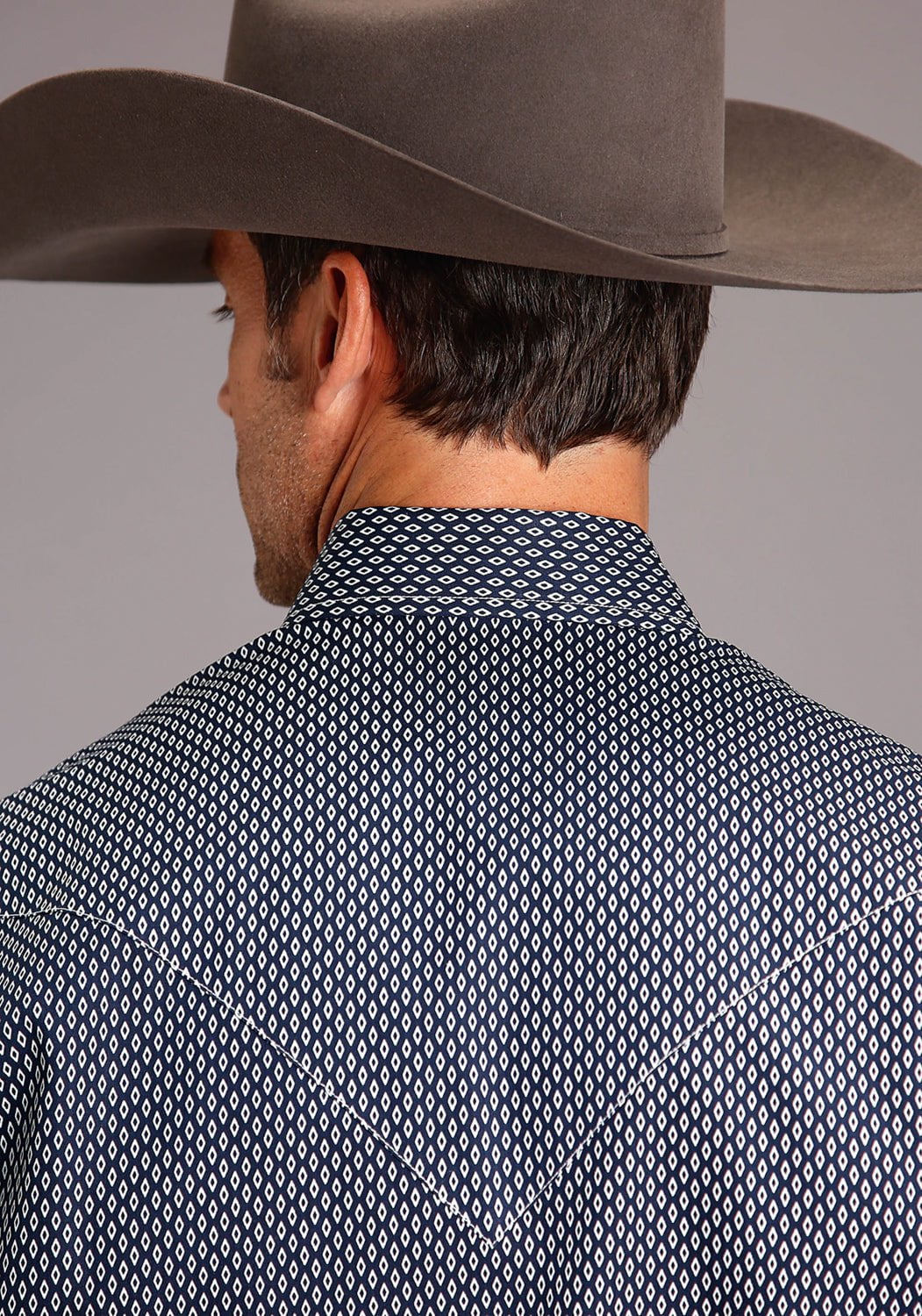 Stetson Mens Blue 100% Cotton Diamond Geo L/S Shirt – The Western Company