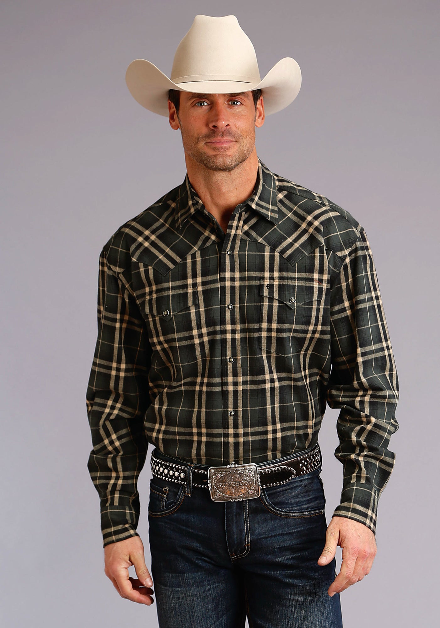hunter green western shirt