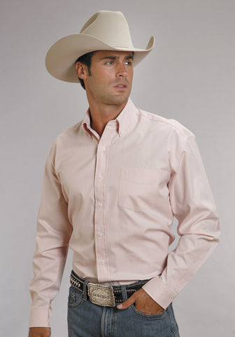 Stetson Mens Pink 1 Pocket 100% Cotton L/S End on End Western Shirt ...