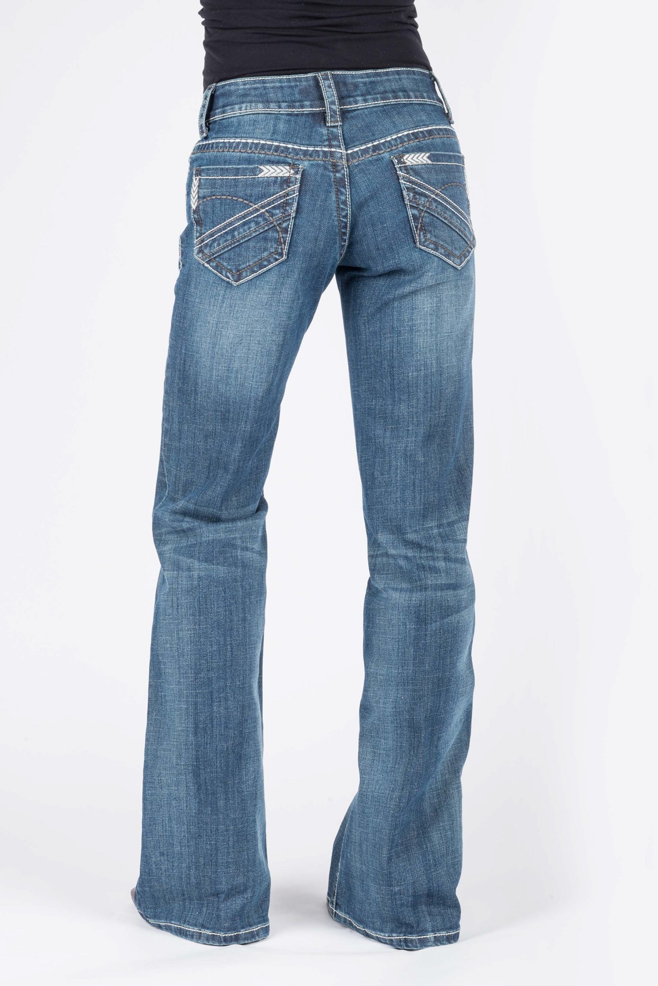 Stetson Womens Blue Cotton Blend Grey Chevron Jeans – The Western Company