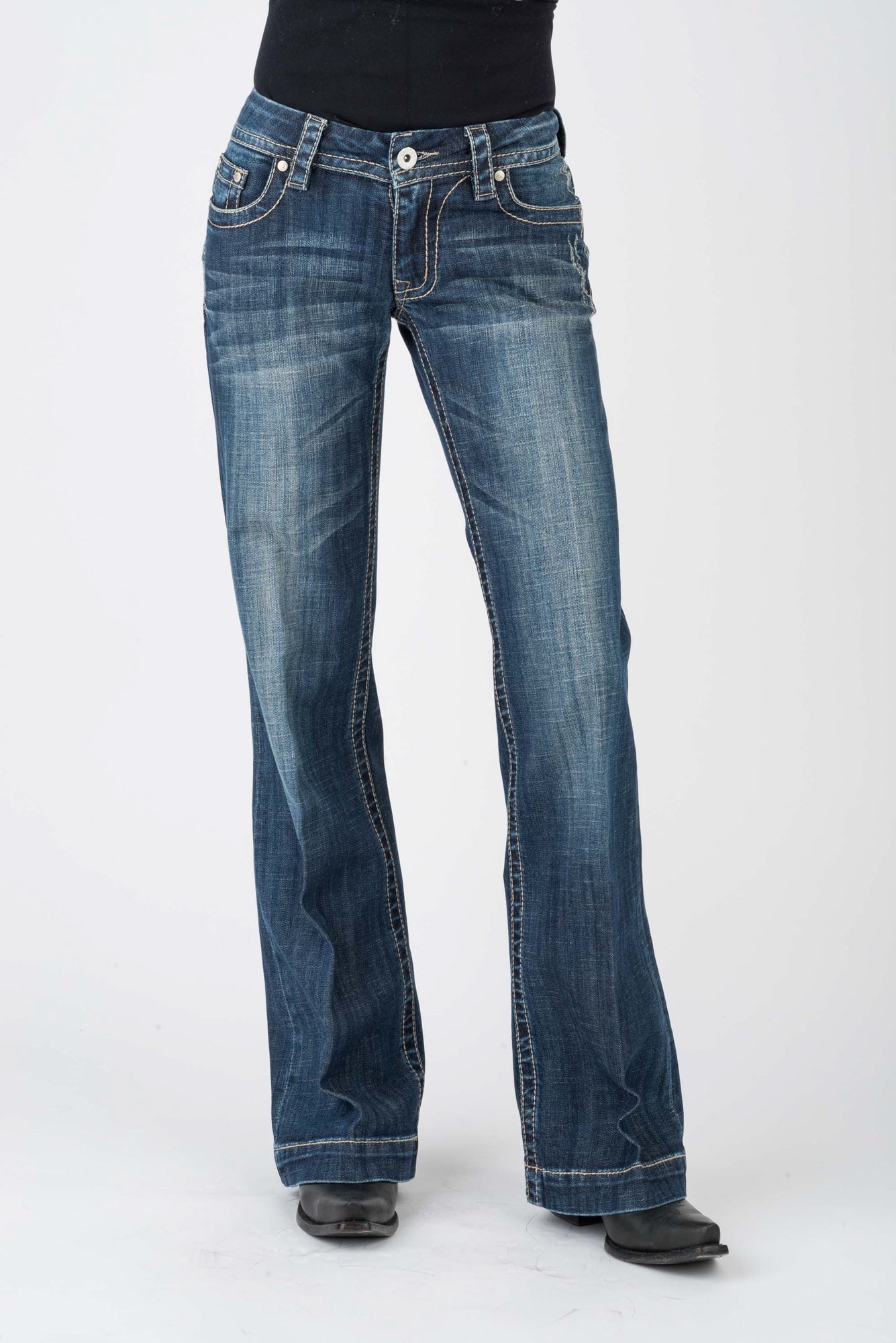 Stetson Womens Blue Cotton Blend 214 Deco Stitch Jeans – The Western ...