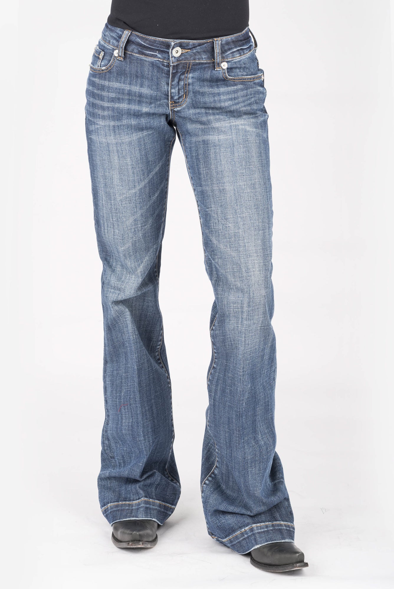 Stetson Womens Blue Cotton Blend Heavy Thread Jeans – The Western Company