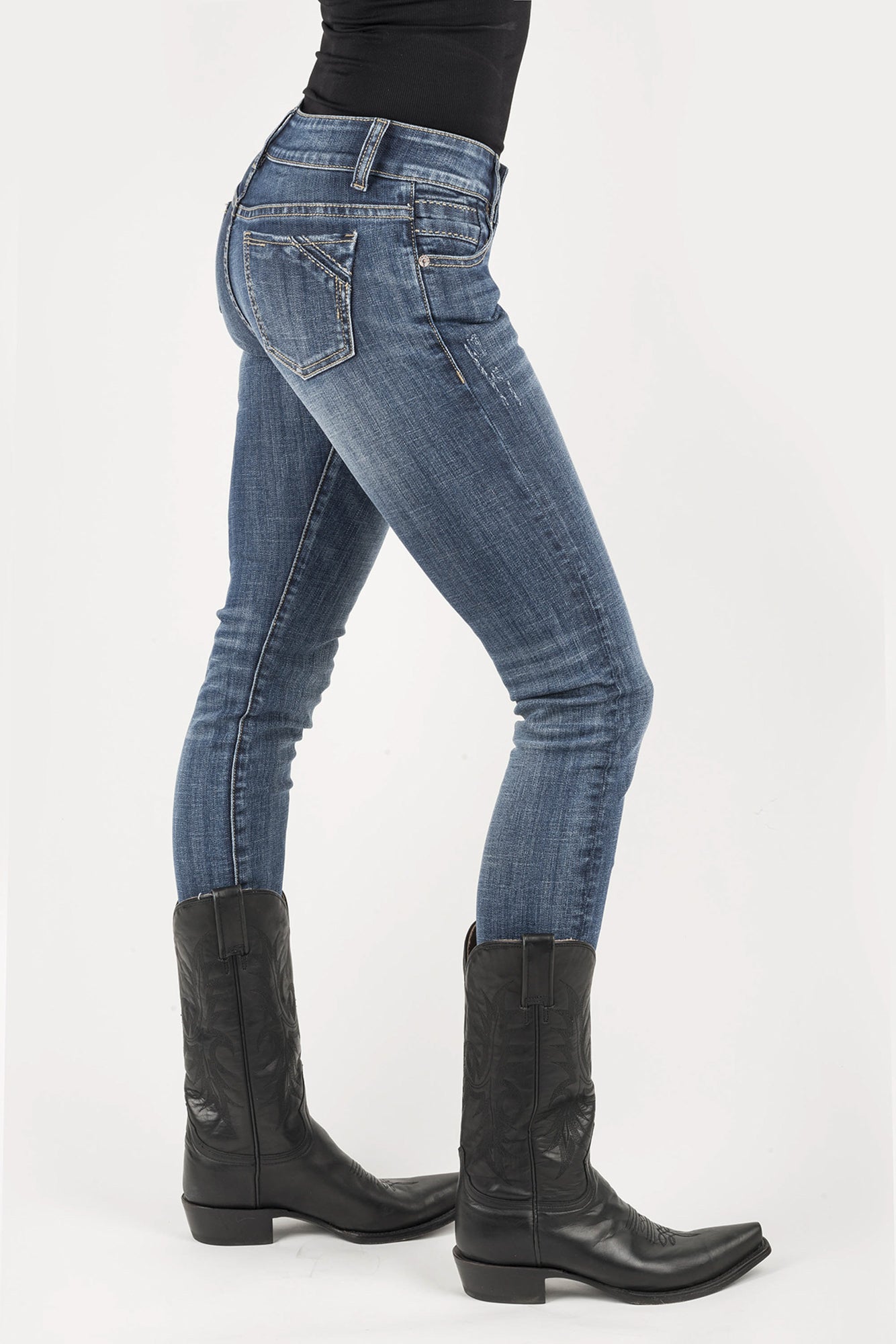 Stetson 503 Womens Blue Cotton Blend Corner Pieced Jeans – The Western ...