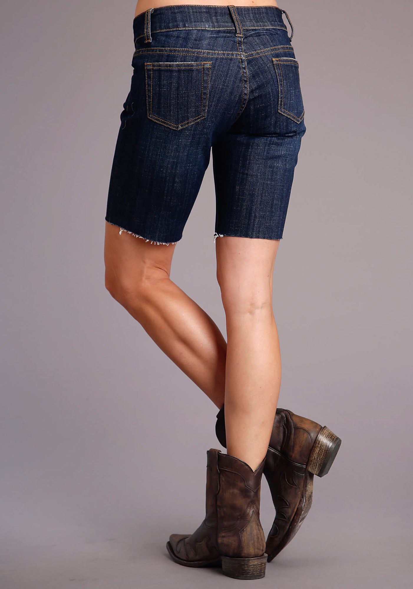 Stetson Womens Dark Wash Cotton Blend Mid-Thigh Shorts – The Western ...