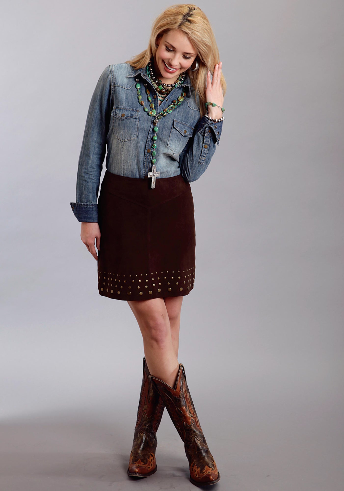 ladies suede skirt