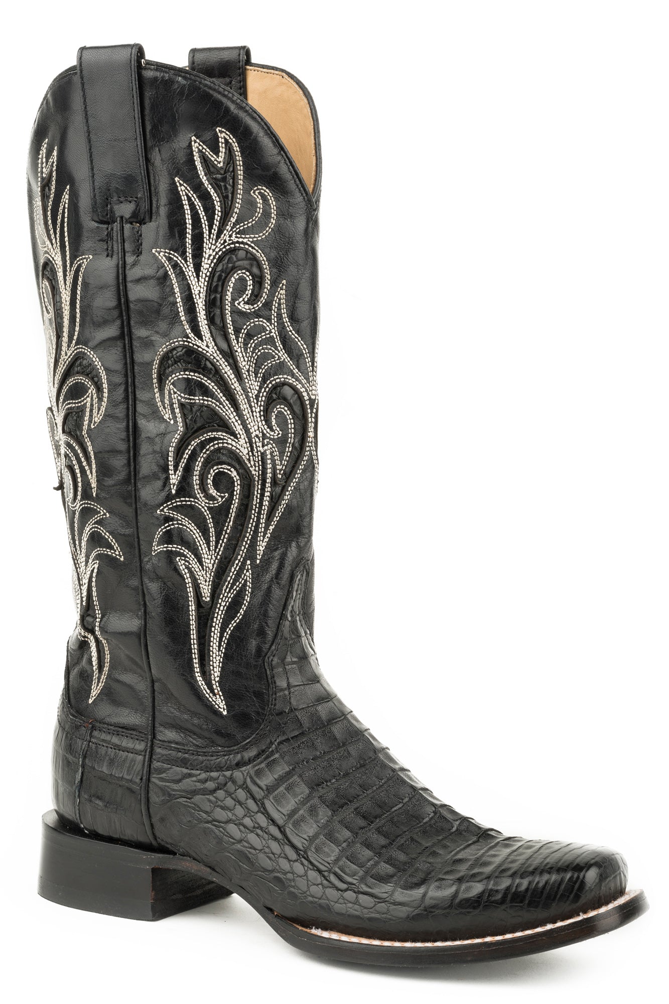 black caiman cowboy boots