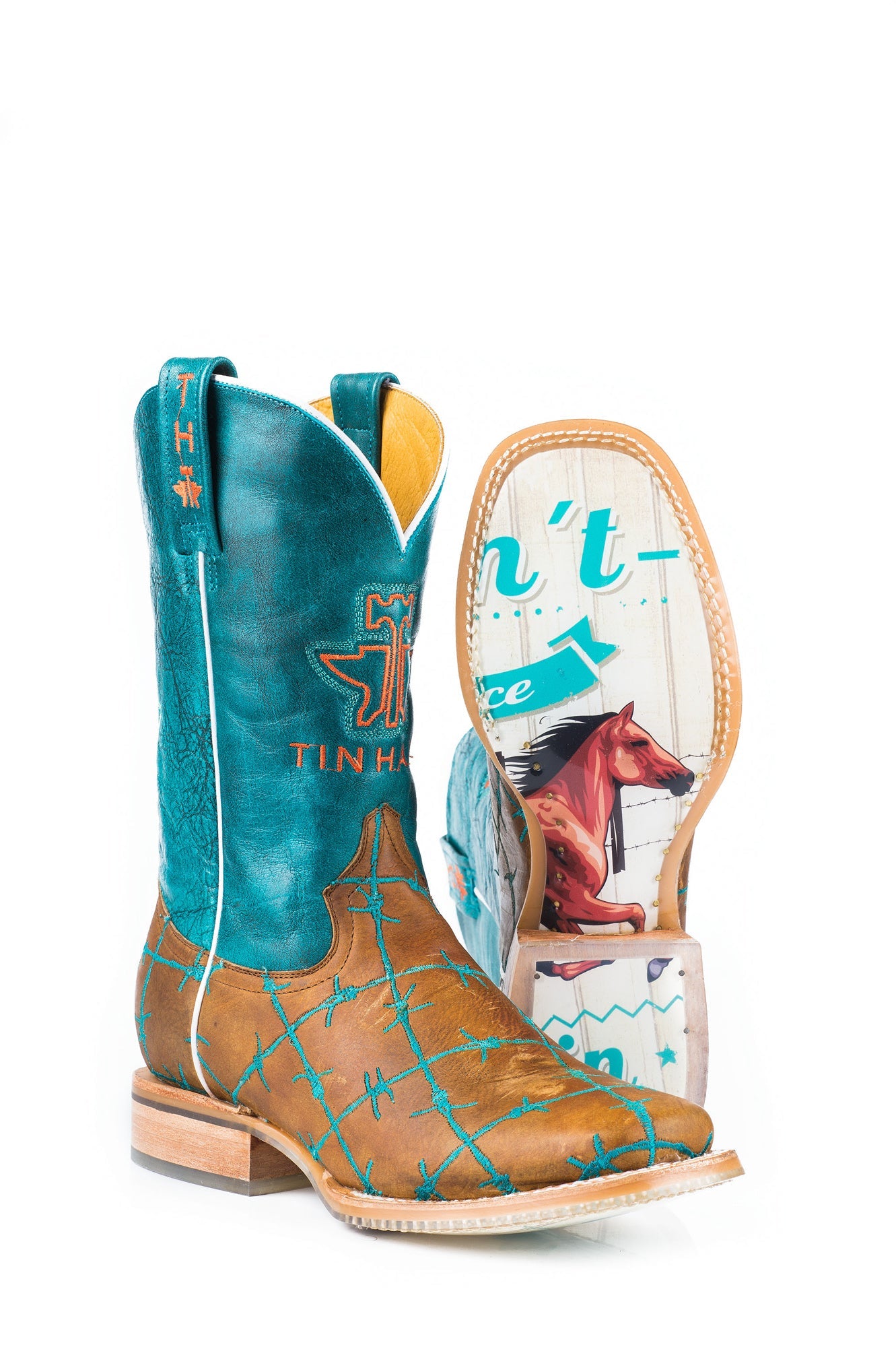 Tin Haul Boots Ladies Tan Leather Wild 