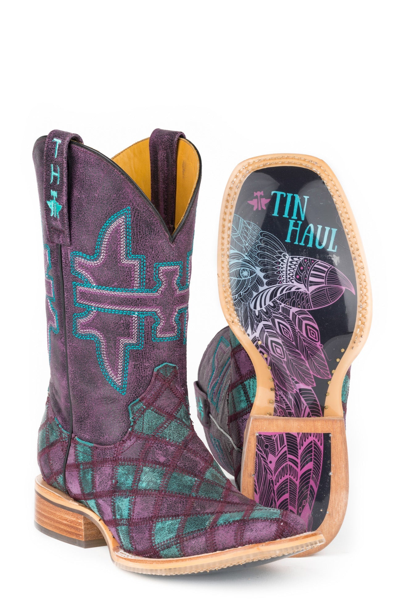 purple cowboy boots womens