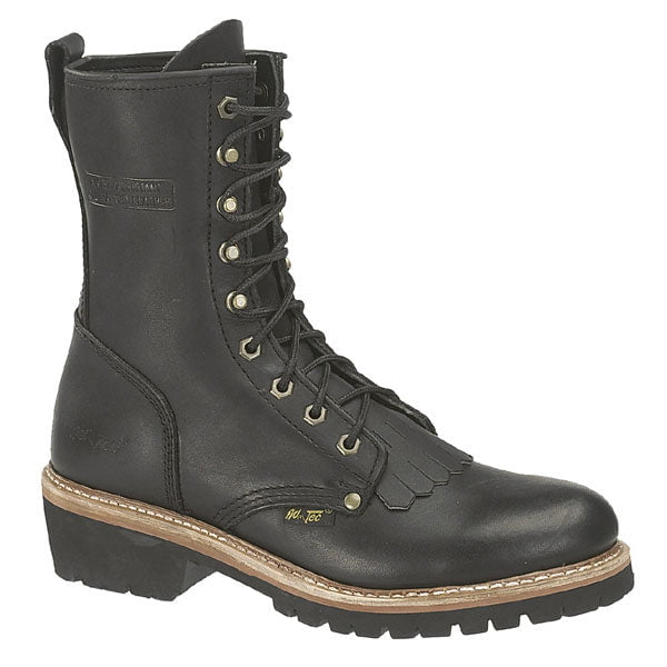 AdTec Mens Black 10in Fireman Logger Kiltie Leather Work Boots – The ...