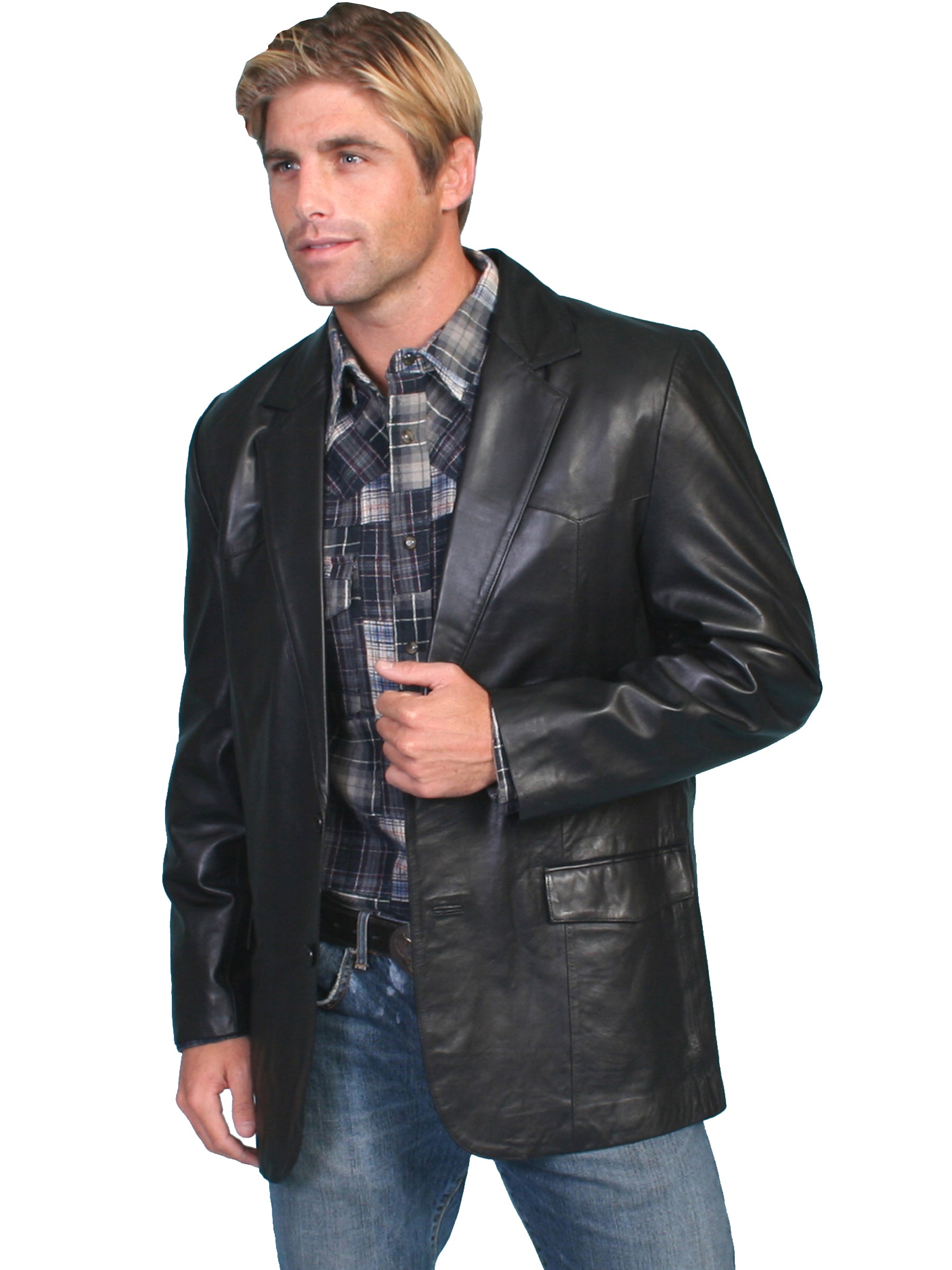 Scully Leather Mens Western Lambskin Blazer Black – The Western Company