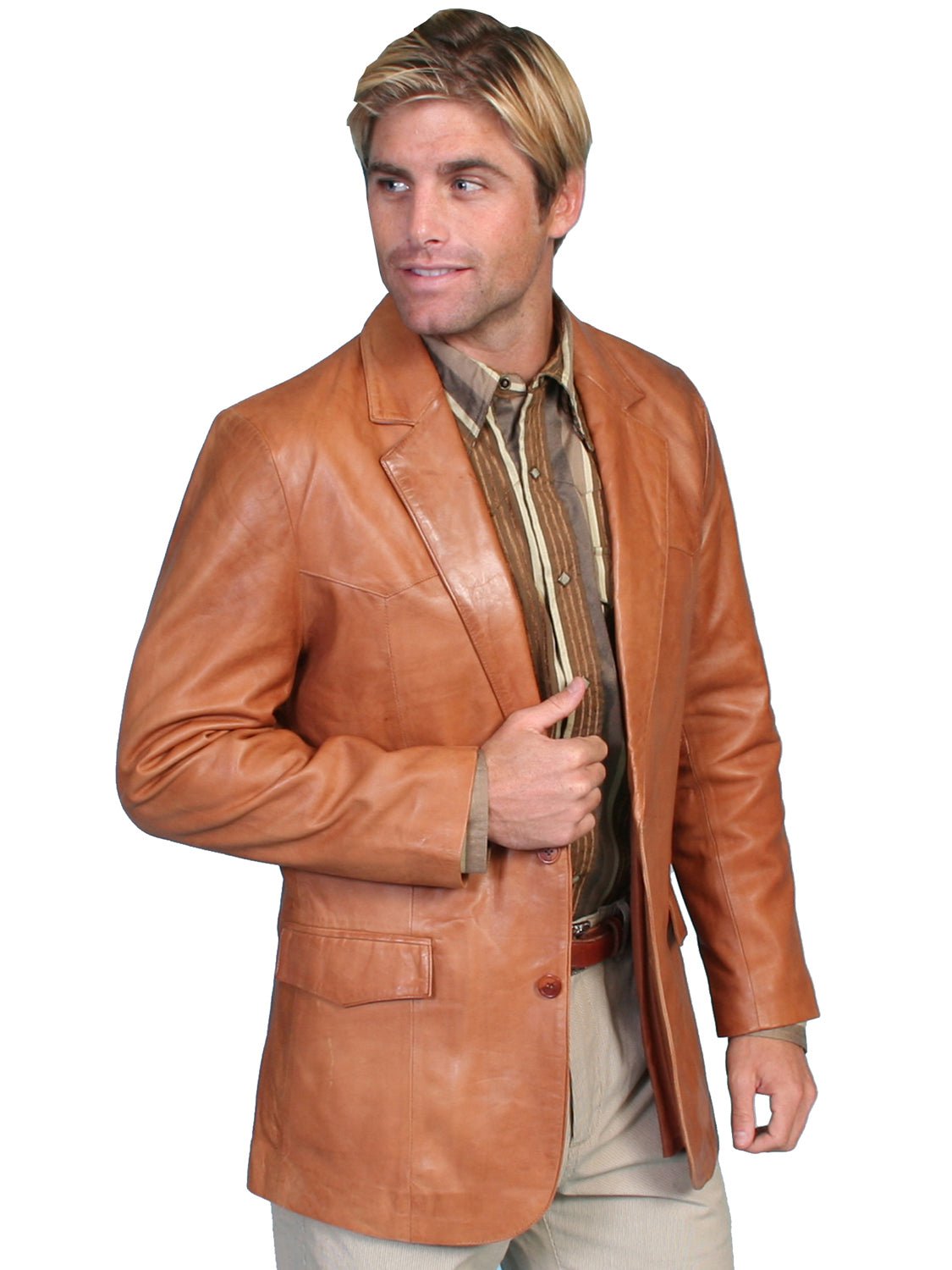 Scully Leather Mens Western Lambskin Blazer Ranch Tan – The Western Company