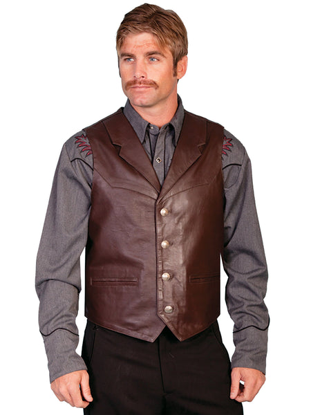 Scully Leather Mens Western Lambskin Lapel Vest Brown Soft Touch – The ...