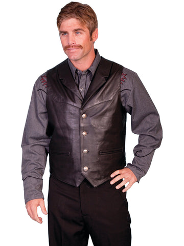 Scully Leather Mens Western Lambskin Lapel Vest Black Soft Touch – The ...