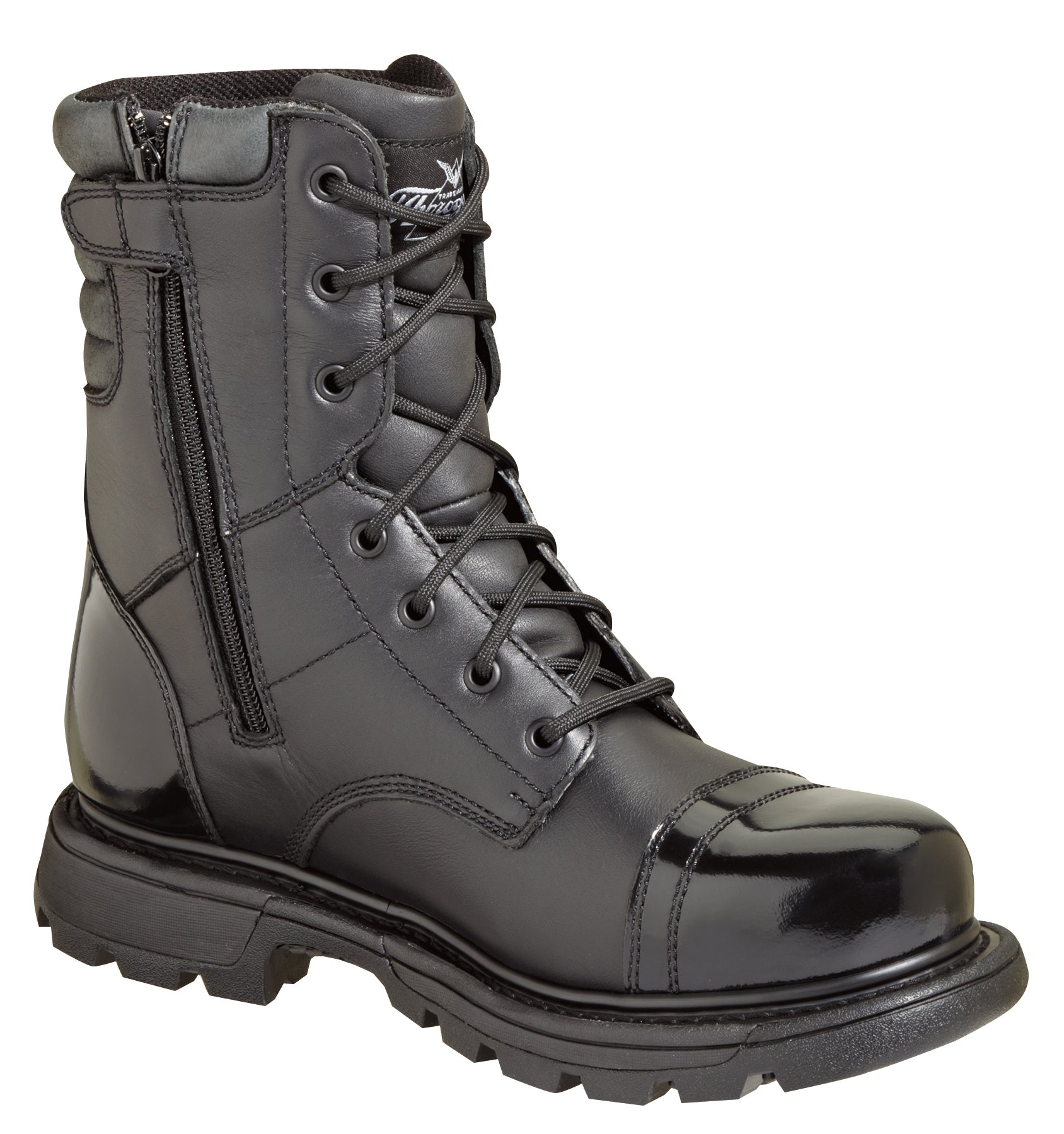 mens black leather zip boots