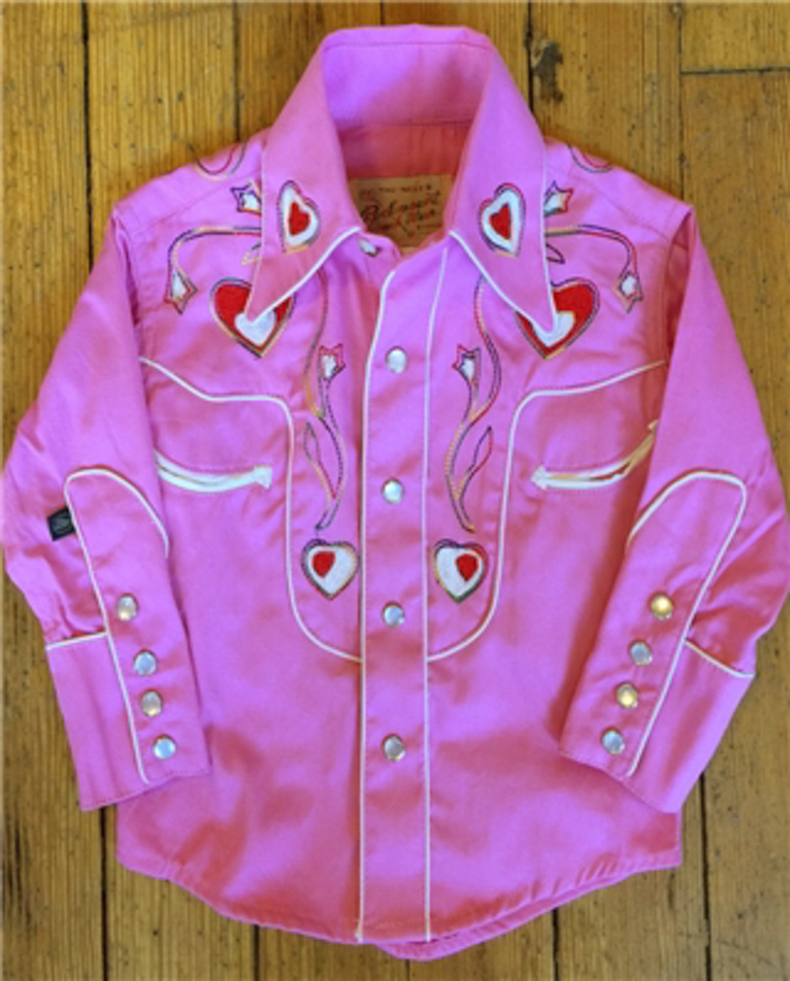 girls pink western shirt