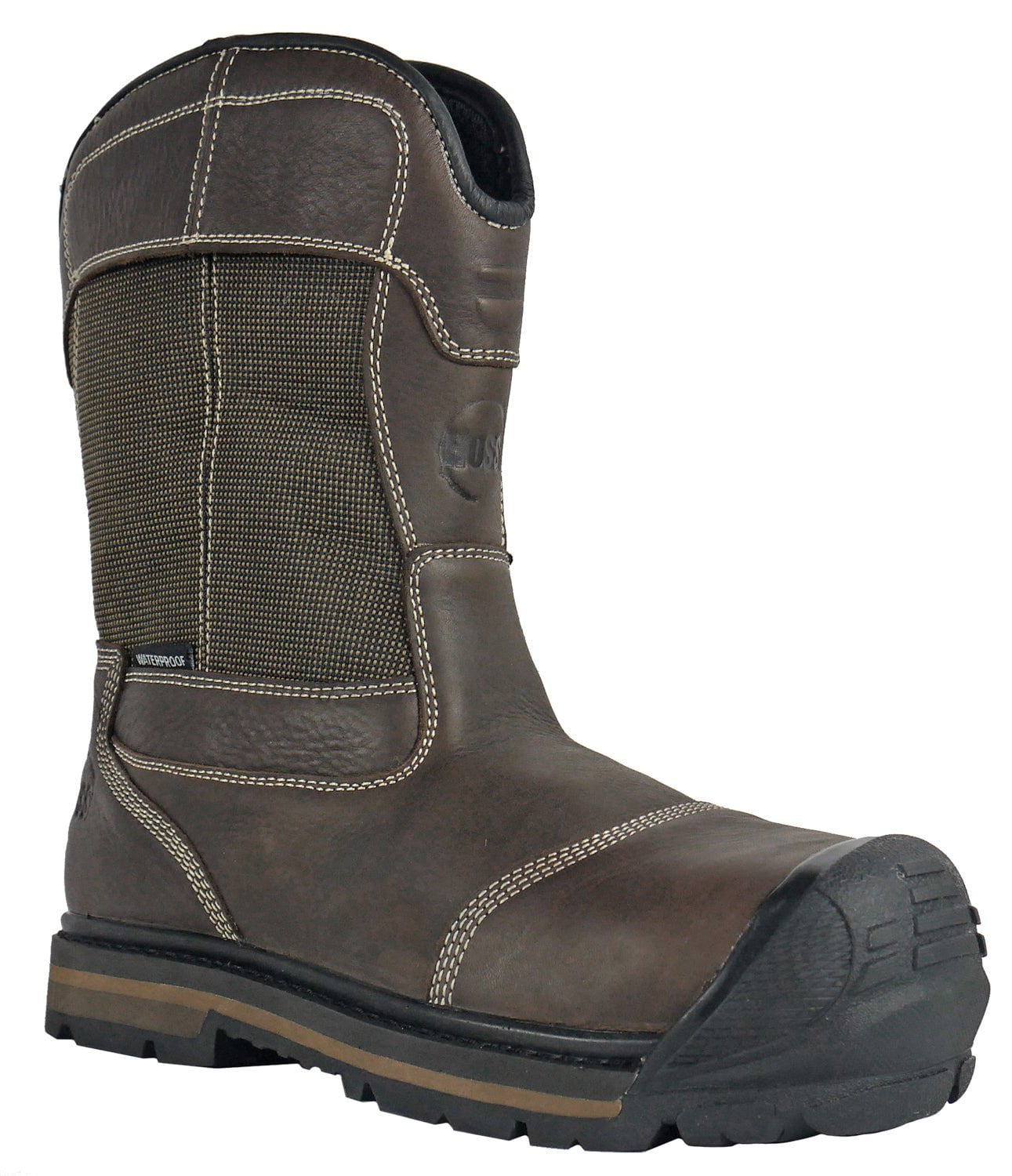 Hoss Boots Mens Brown Leather Ranger Pull On CT WP Work Boots – The ...