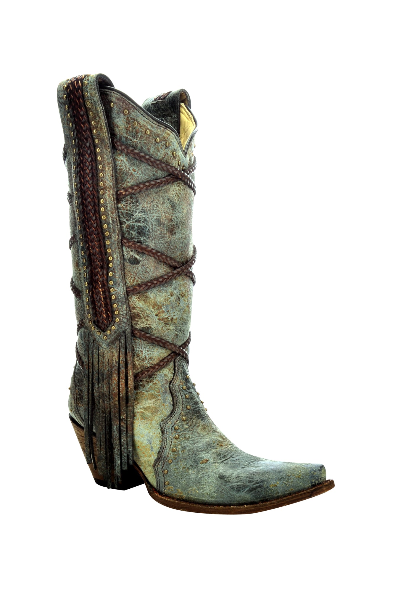 turquoise fringe cowboy boots