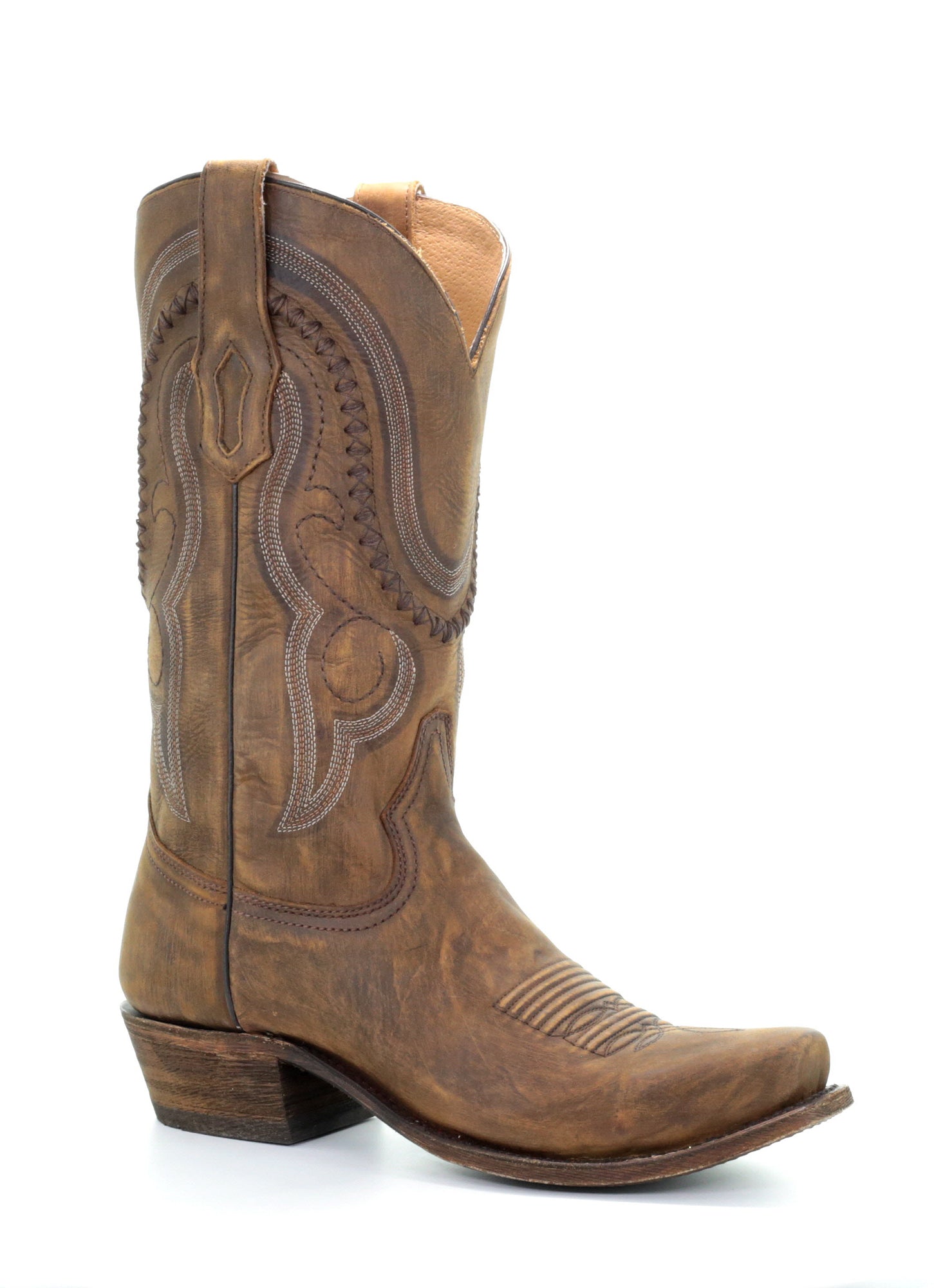 Corral Mens Gold Cowhide Leather Cowboy 