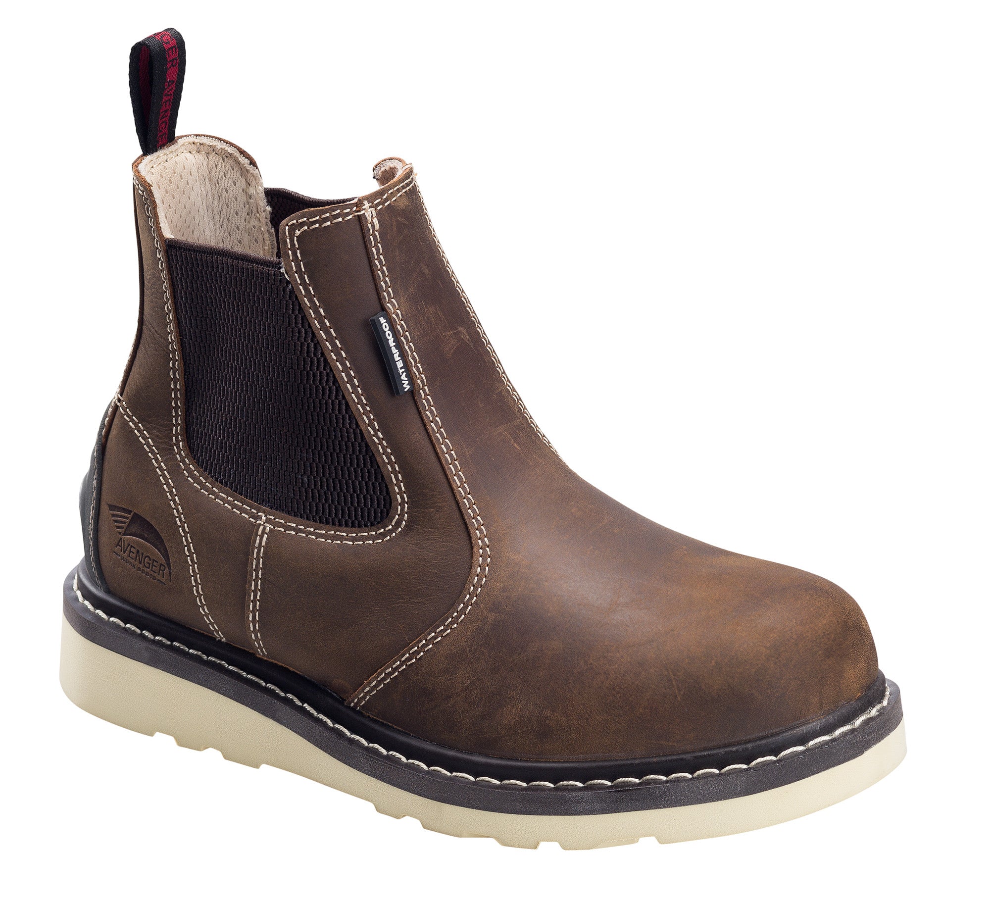 Avenger Womens Brown Leather Soft Toe 