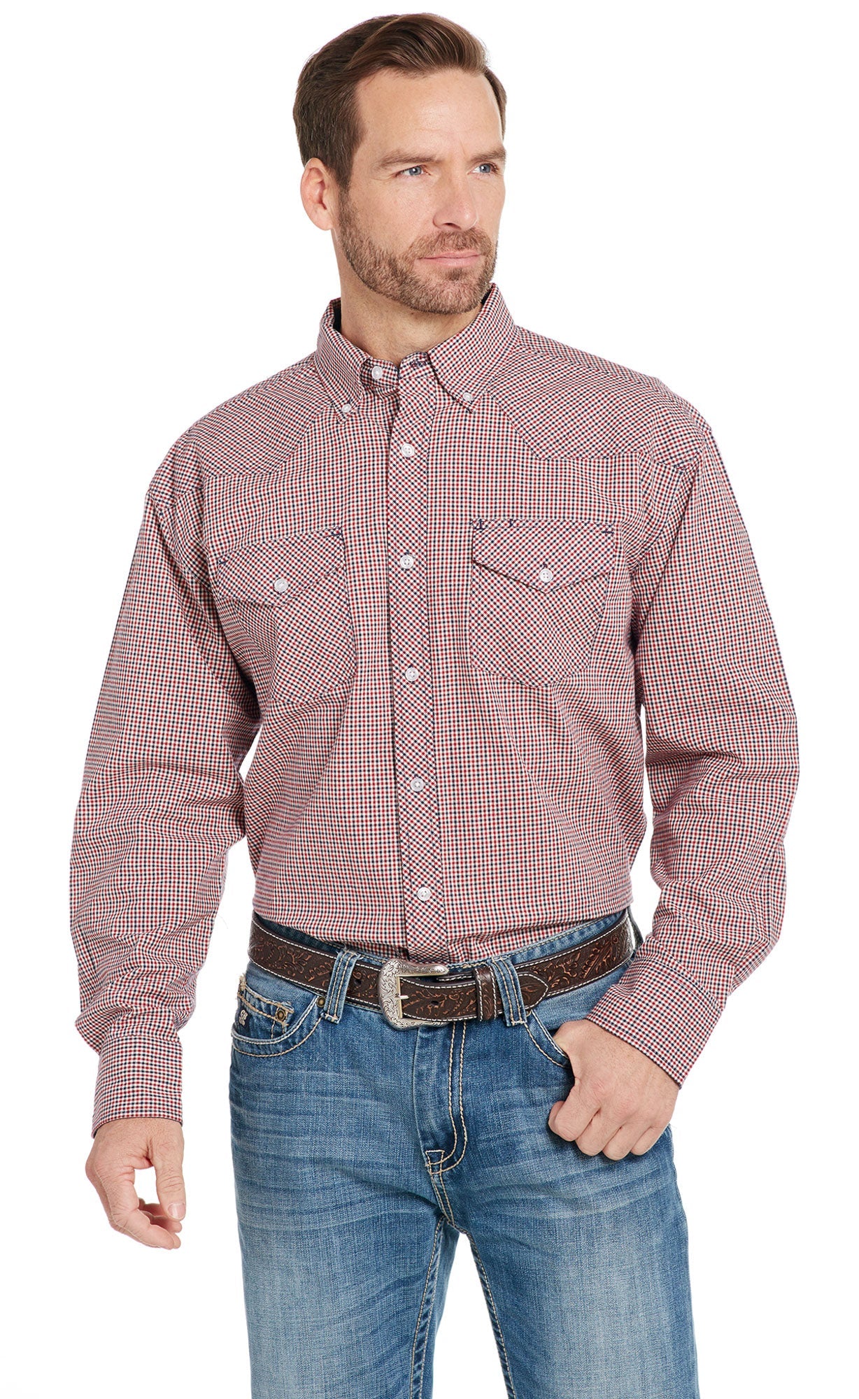 Cotton Button-Down Western Shirt L/S 