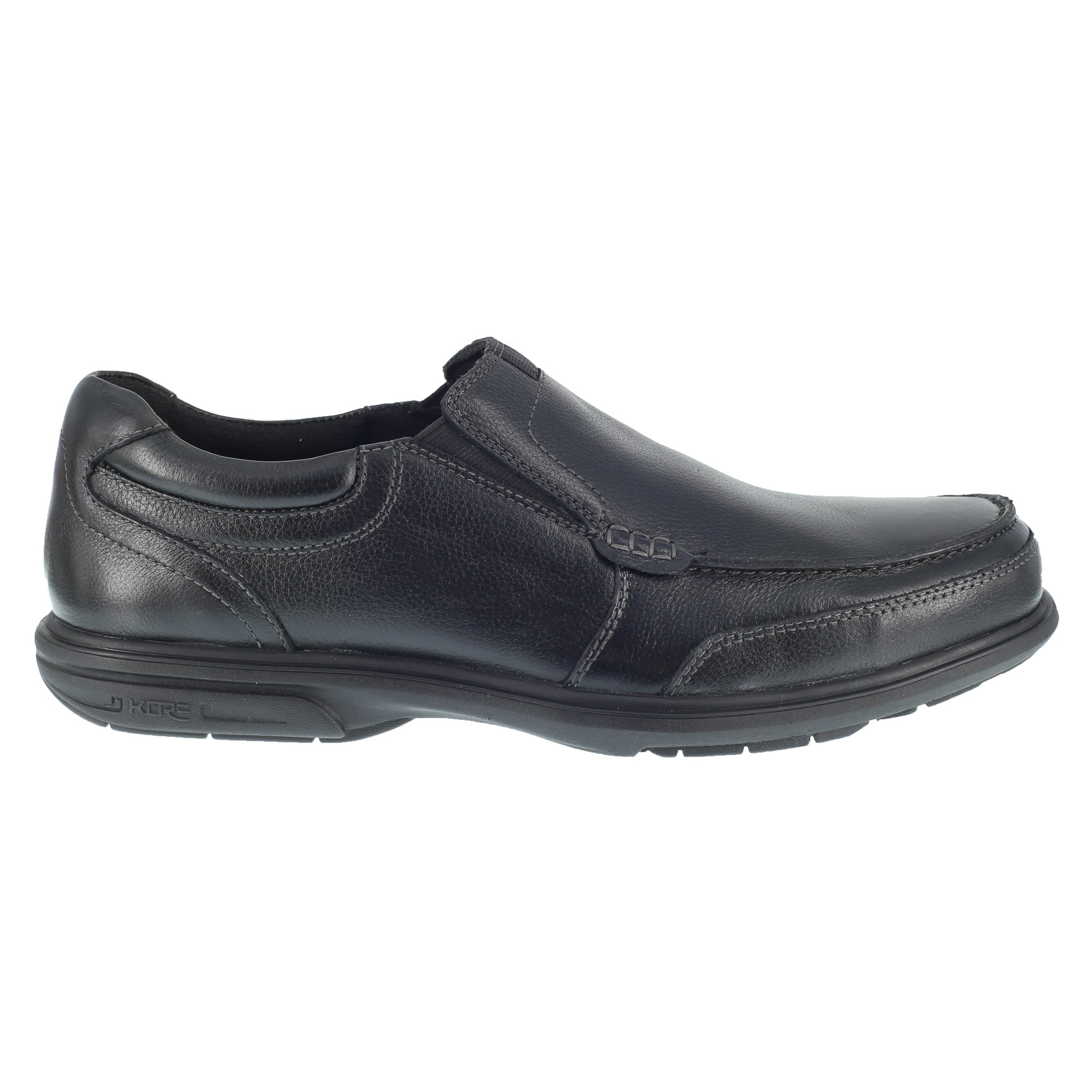 Florsheim Mens Black Leather Work Shoes Loedin Slip-On Loafers ST – The ...