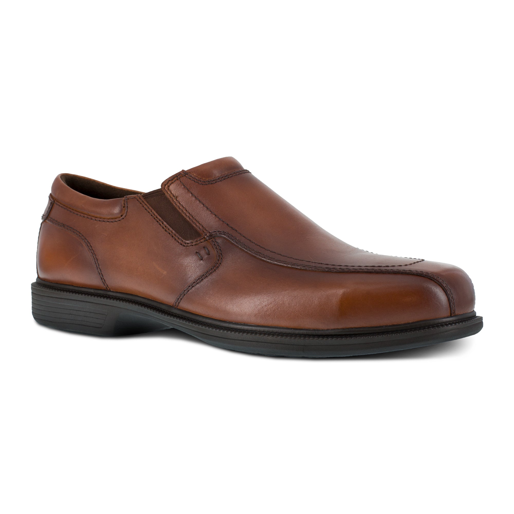 Mens Brown Leather Loafers Dress Slip-On Work ST – The Western Company