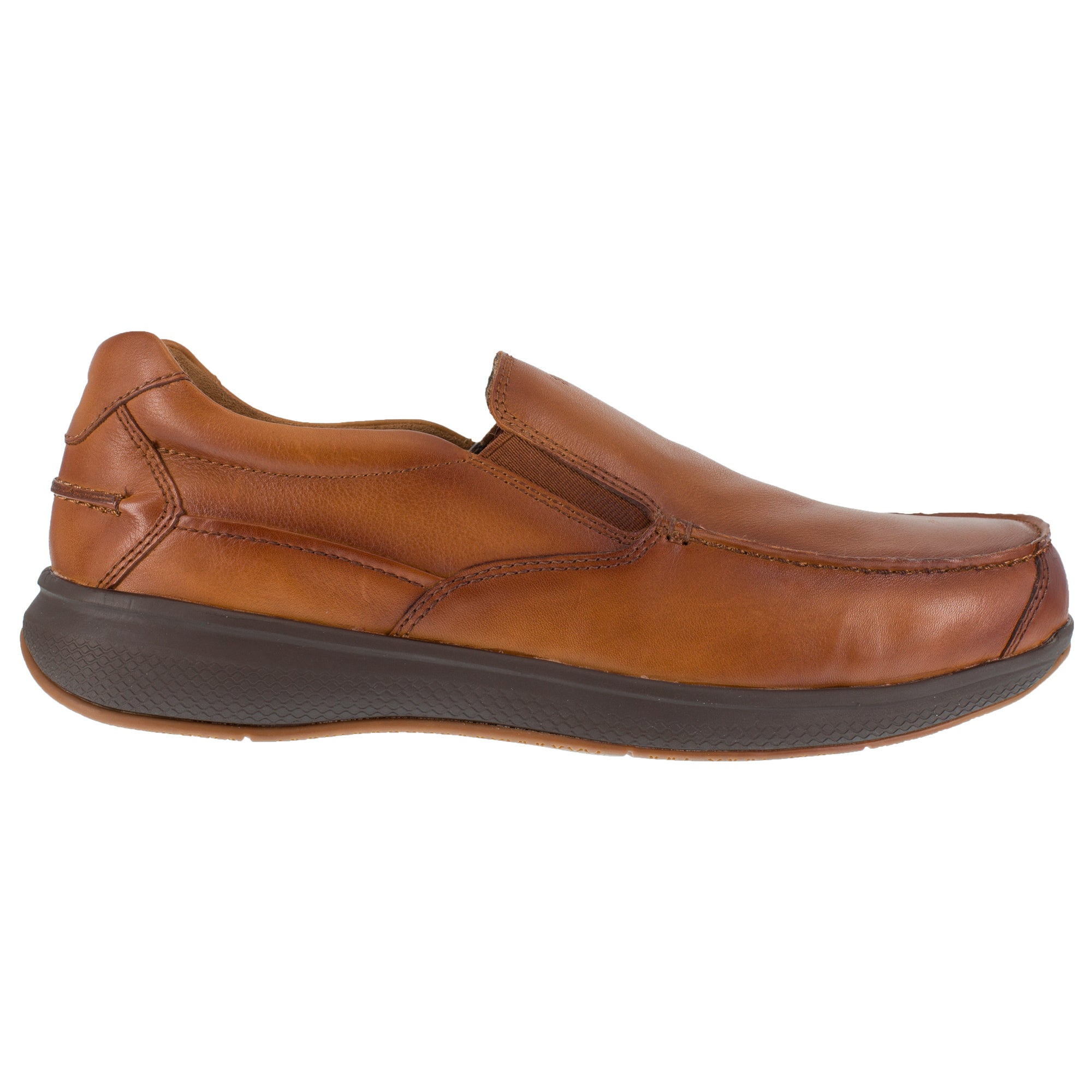 Florsheim Cognac Leather Loafers Bayside ST Slip-On Boat – The Western Company