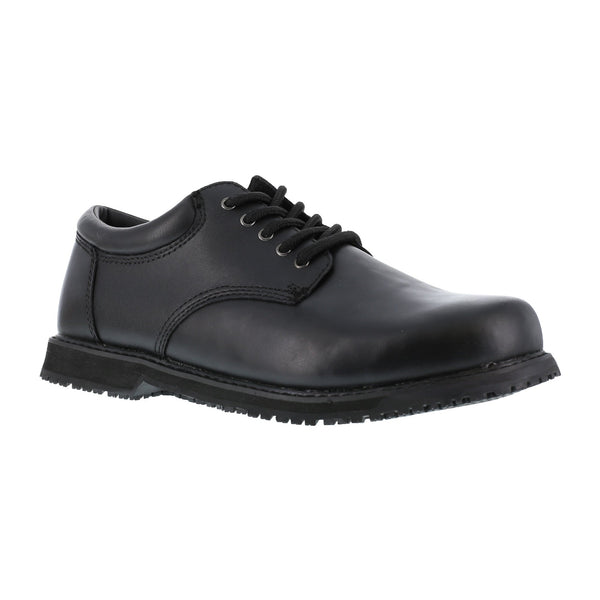 Grabbers Womens Black Leather SR Casual Oxford Friction Soft Toe – The ...