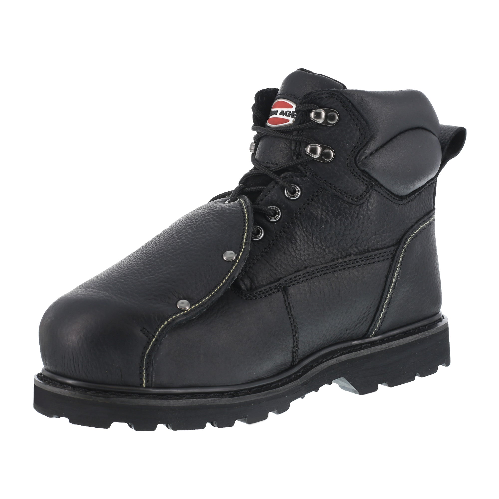 Iron Age Mens Black Leather Met Guard Work Boots Ground Breaker Steel ...