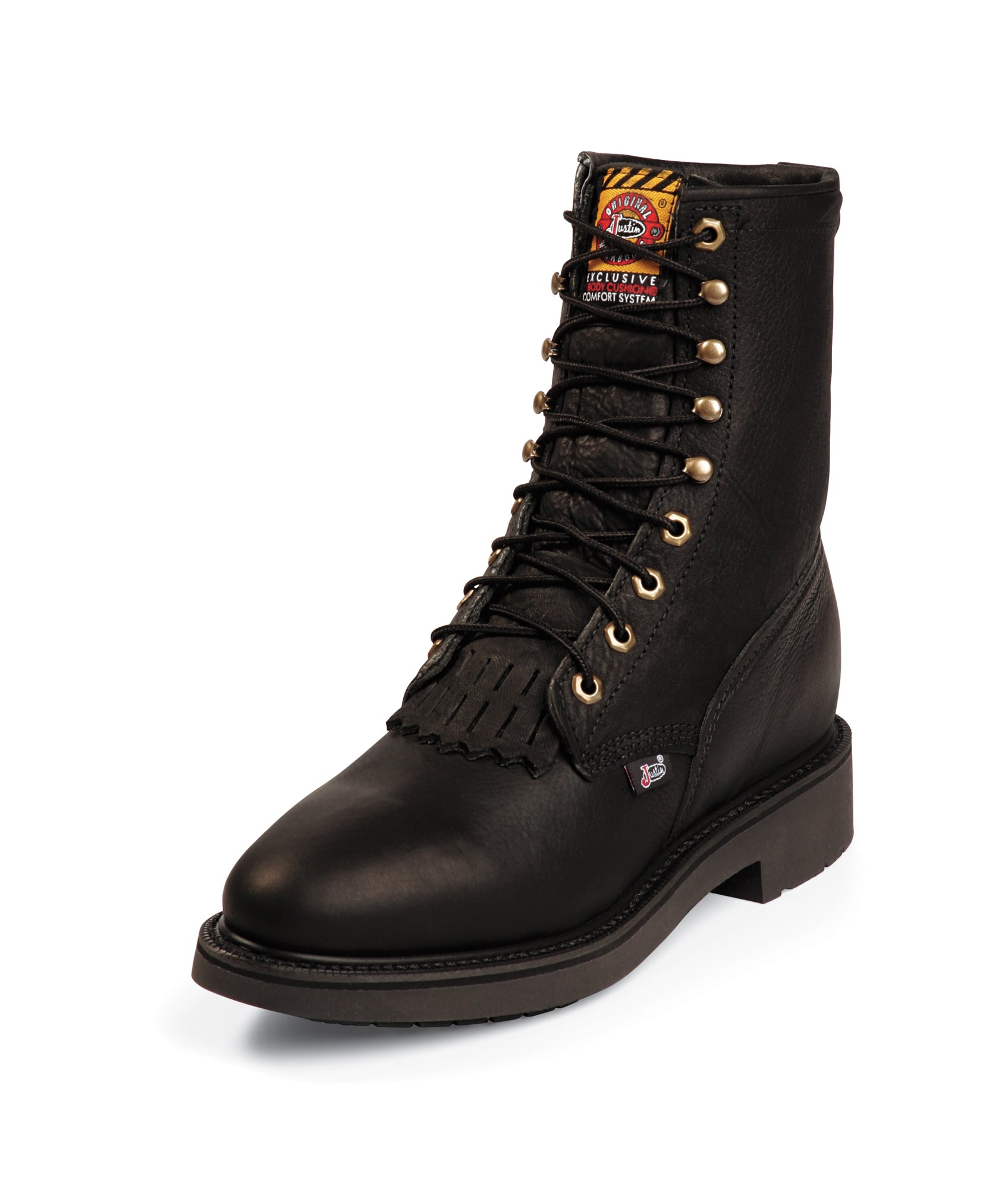 mens black lace up work boots