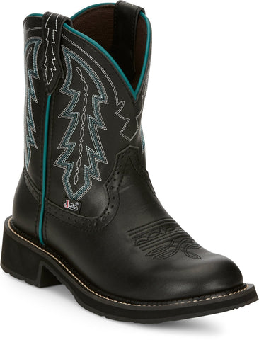 Justin 8in Gypsy Womens Onyx Black Lyla Leather Cowboy Boots – The ...