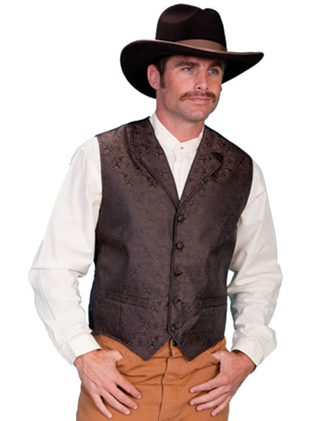 Scully Rangewear Mens Brown Polyester Paisley Old West Vest – The ...