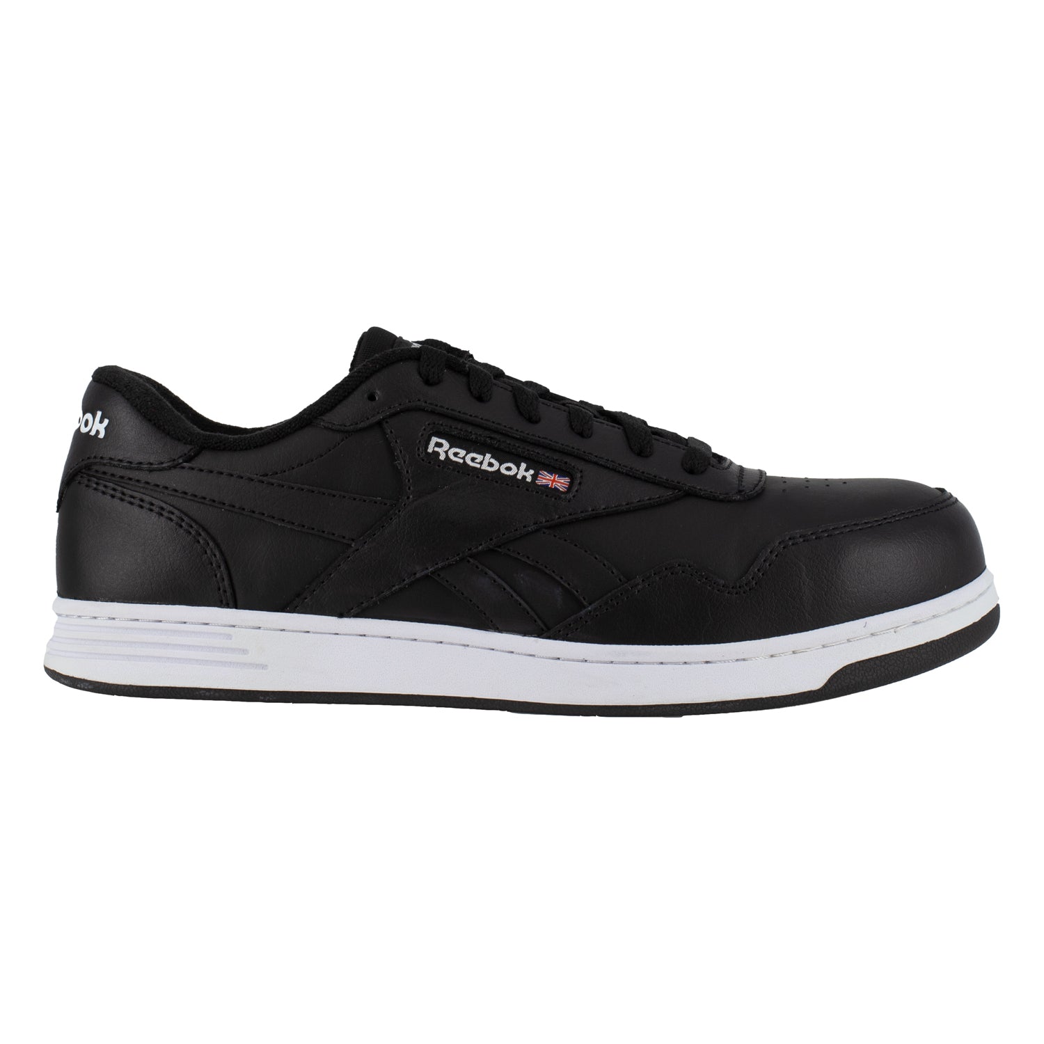 Reebok Mens Black/White Leather Work Shoes Club Memt Classic CT – The ...