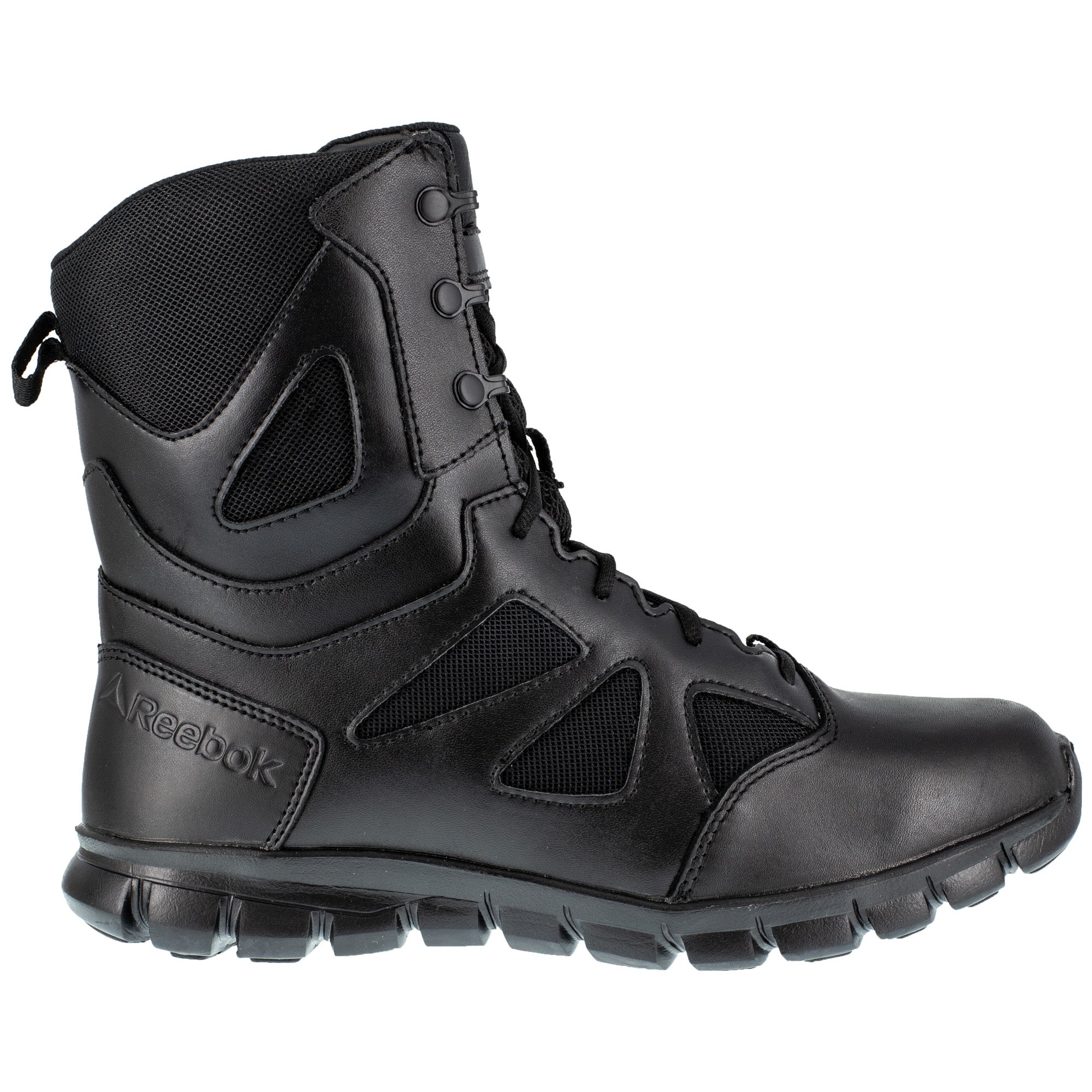 reebok black leather boots