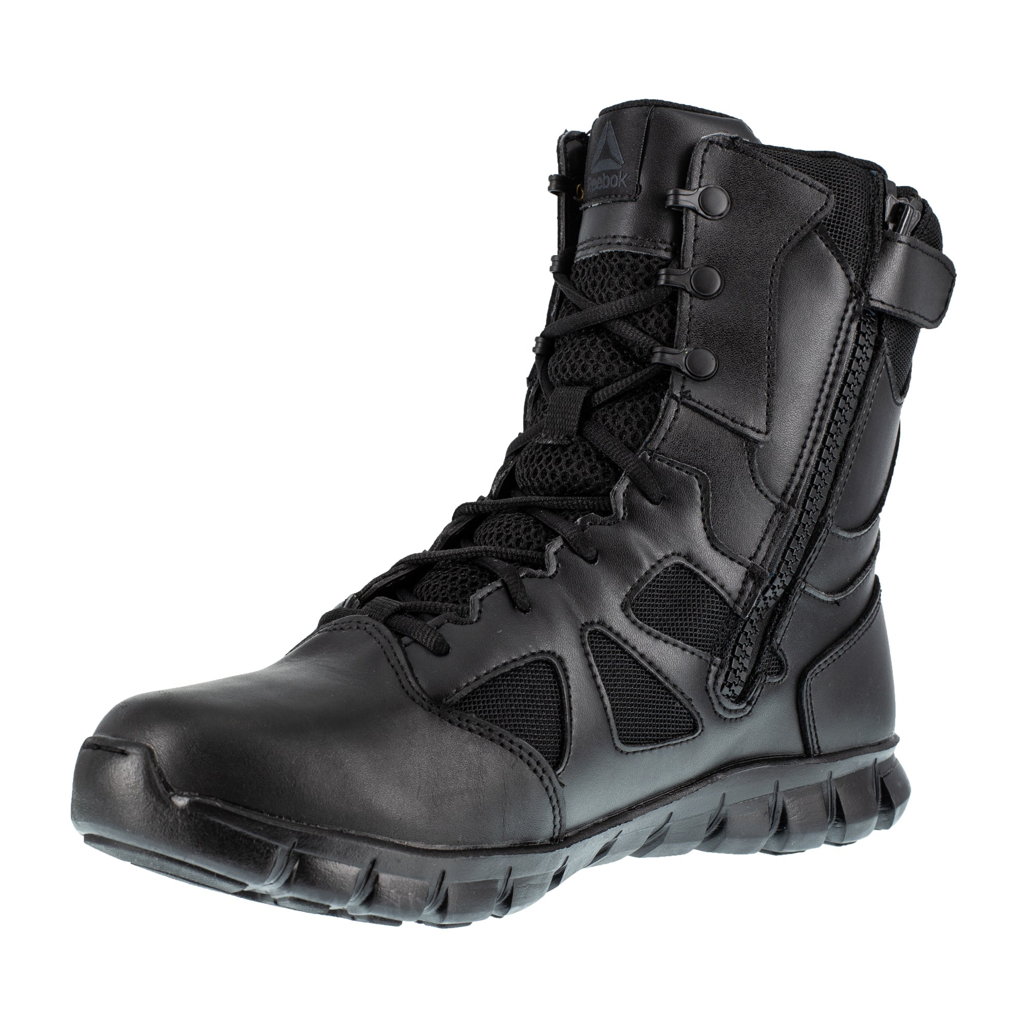 Reebok Mens Black Leather Military Boots Sublite Tactical Zip – The ...