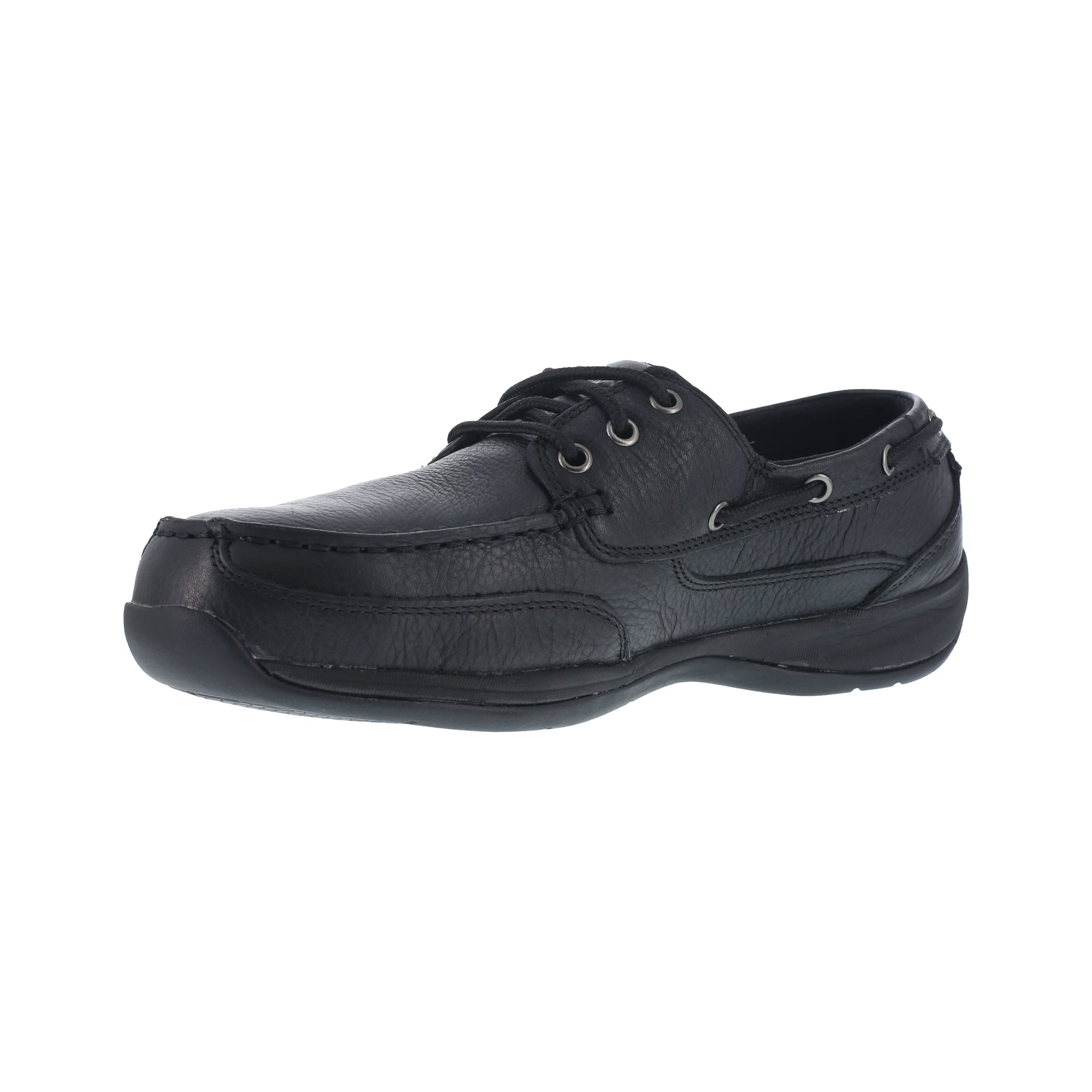 mens black leather boat shoes