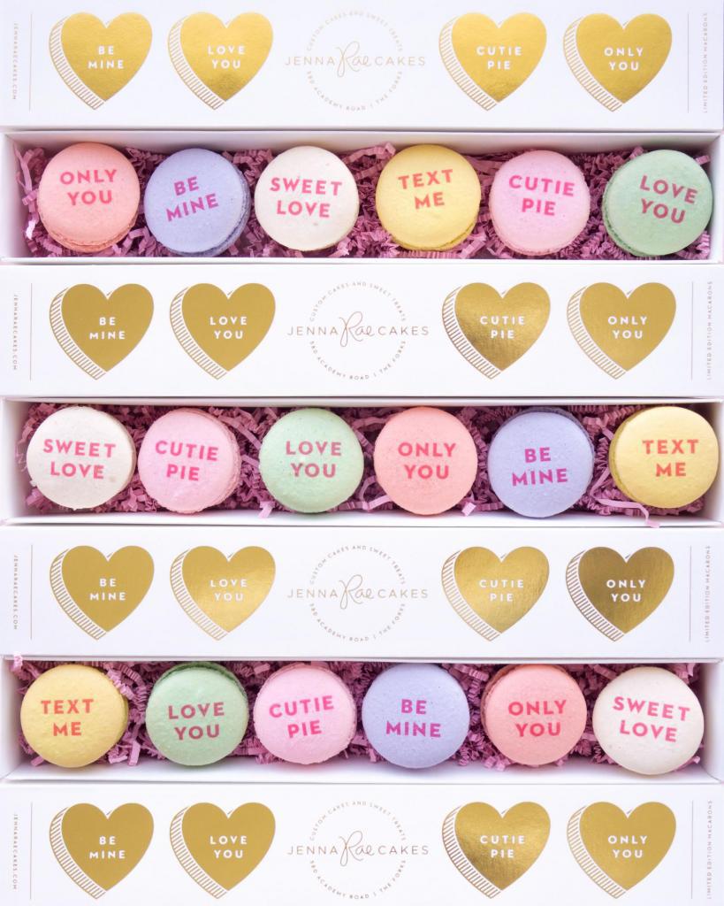 Jenna Rae Cakes Conversation Heart Macarons Valentines 2019