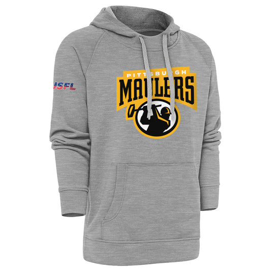 Antigua Pittsburgh Steelers Mens Grey Victory Long Sleeve Hoodie